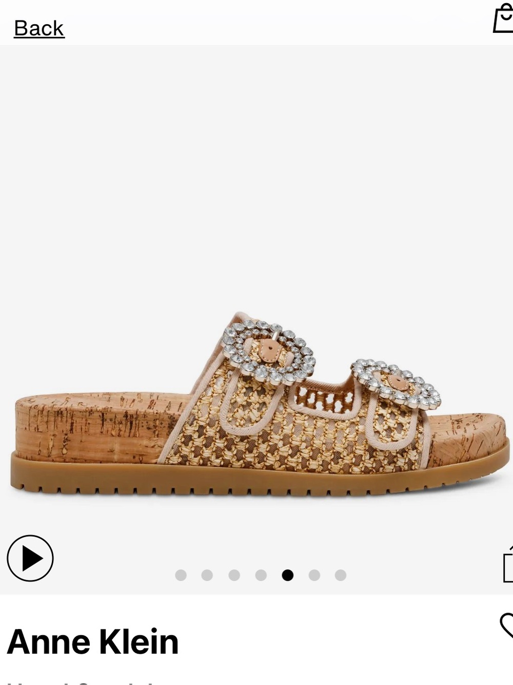 Anne Klein Hazel Embellished Tan Slide Sandal